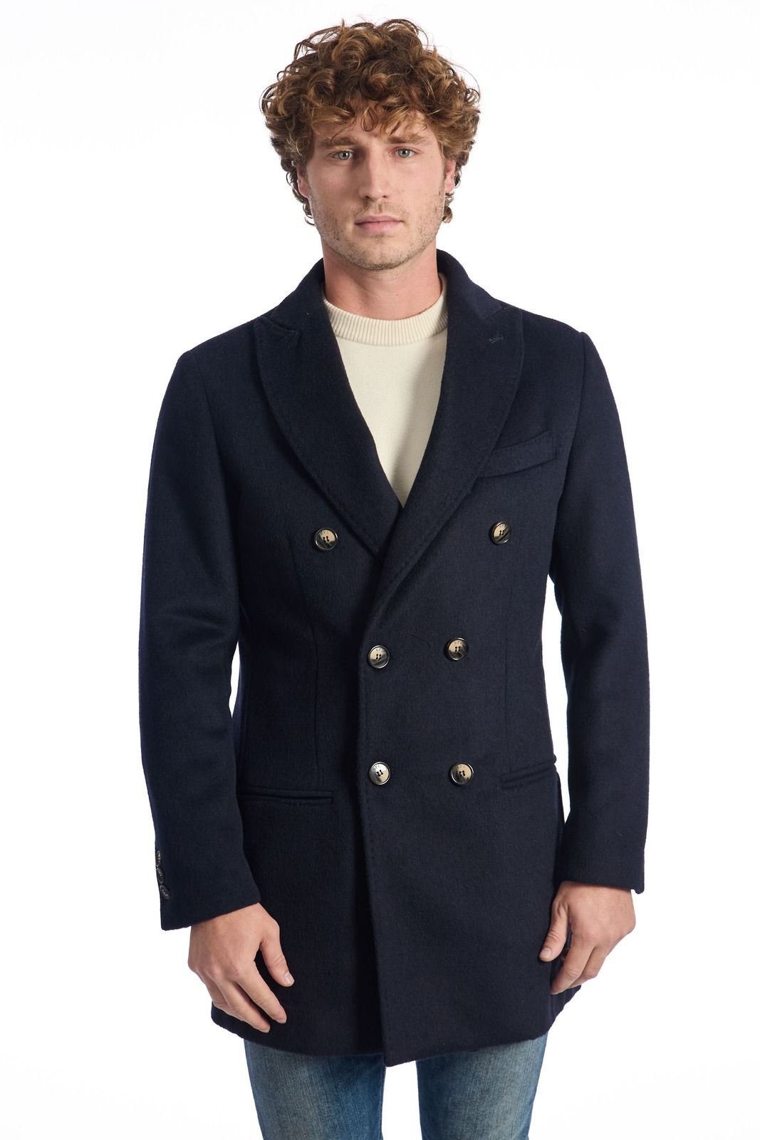 Roberto Pepe Luxury Men Coat Blue