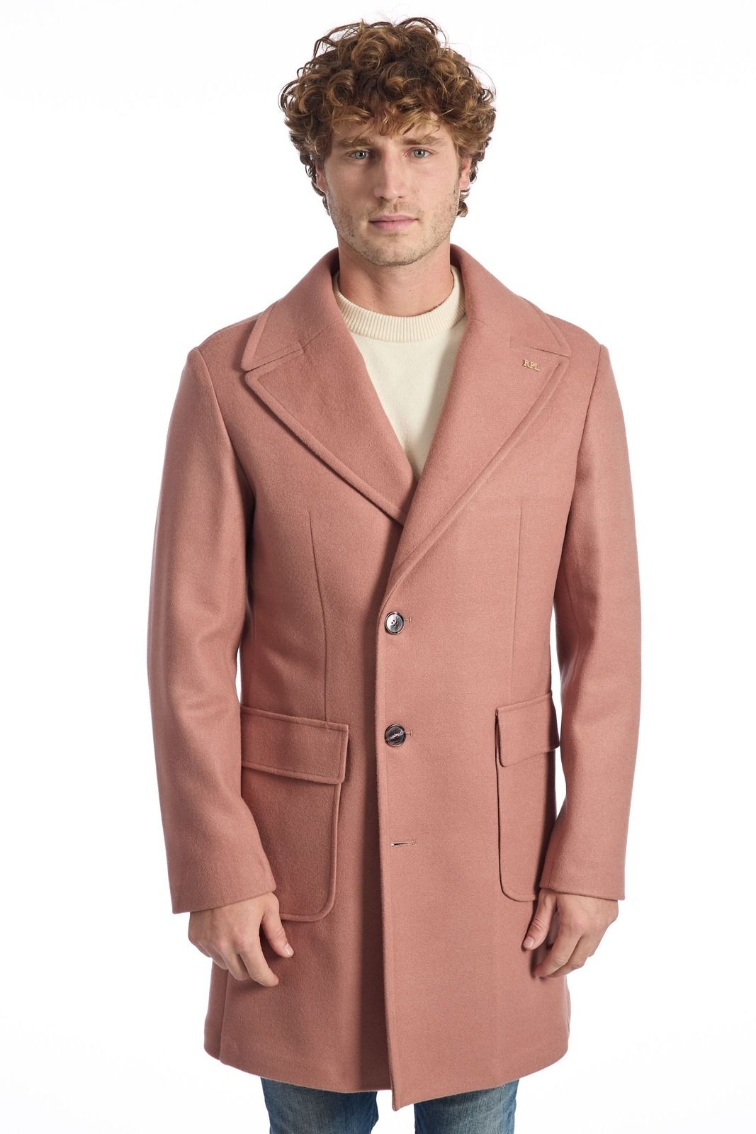 Roberto Pepe Luxury Men Coat Pink