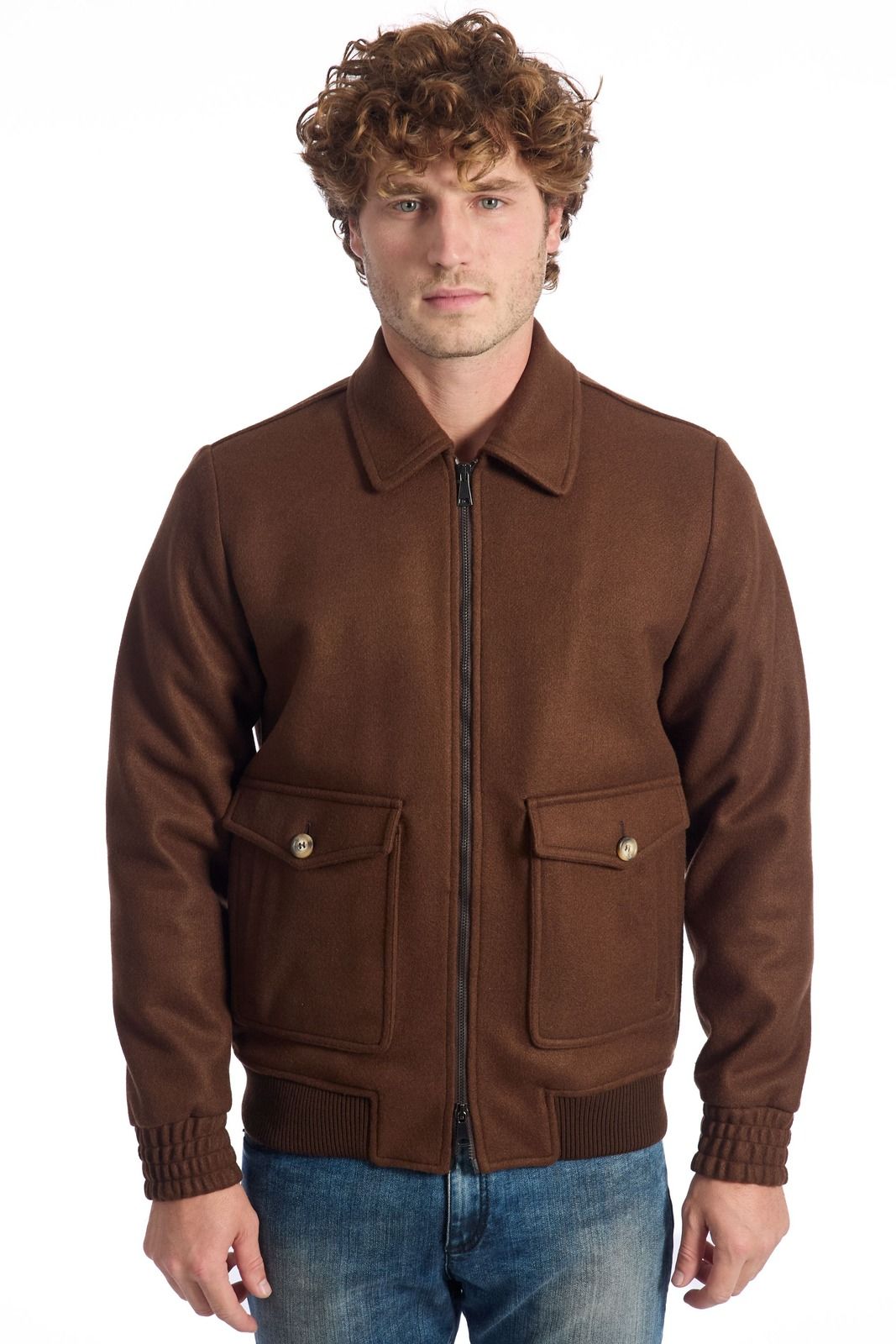 Roberto Pepe Luxury Men Jacket Brown