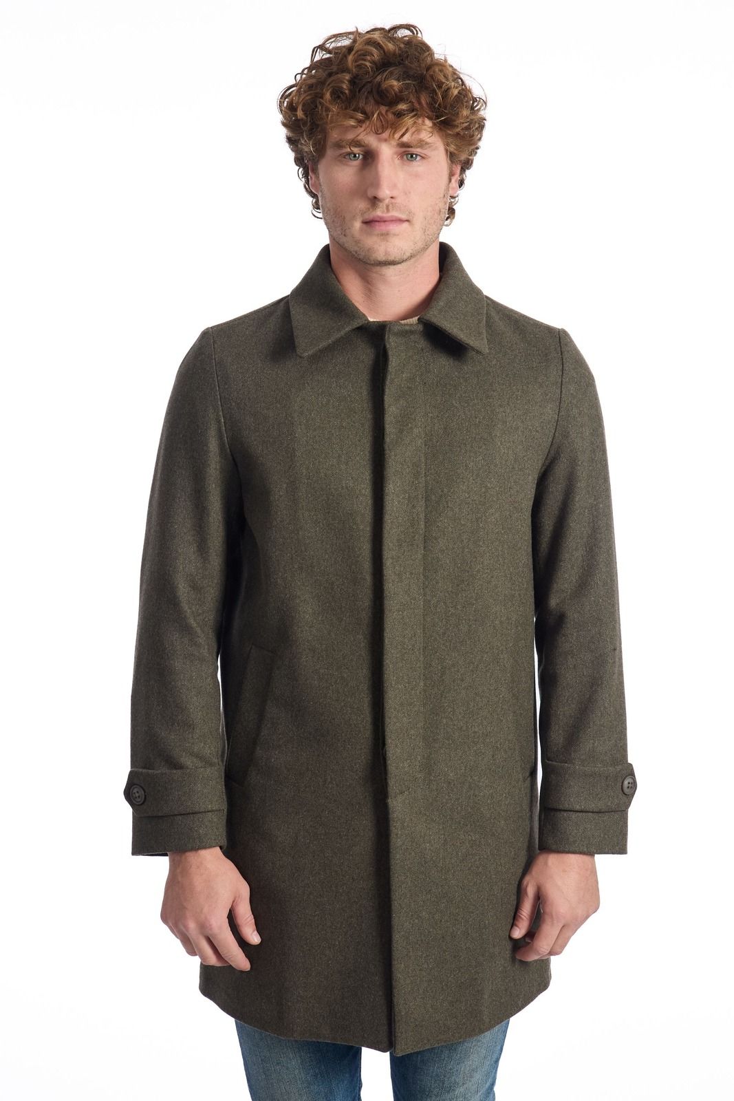 Roberto Pepe Luxury Men Coat Green
