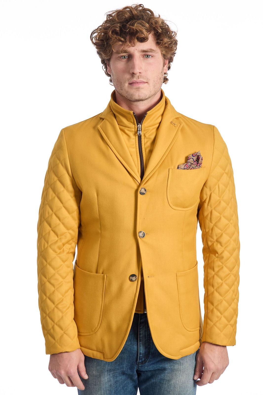 Roberto Pepe Luxury Men Jacket Yellow